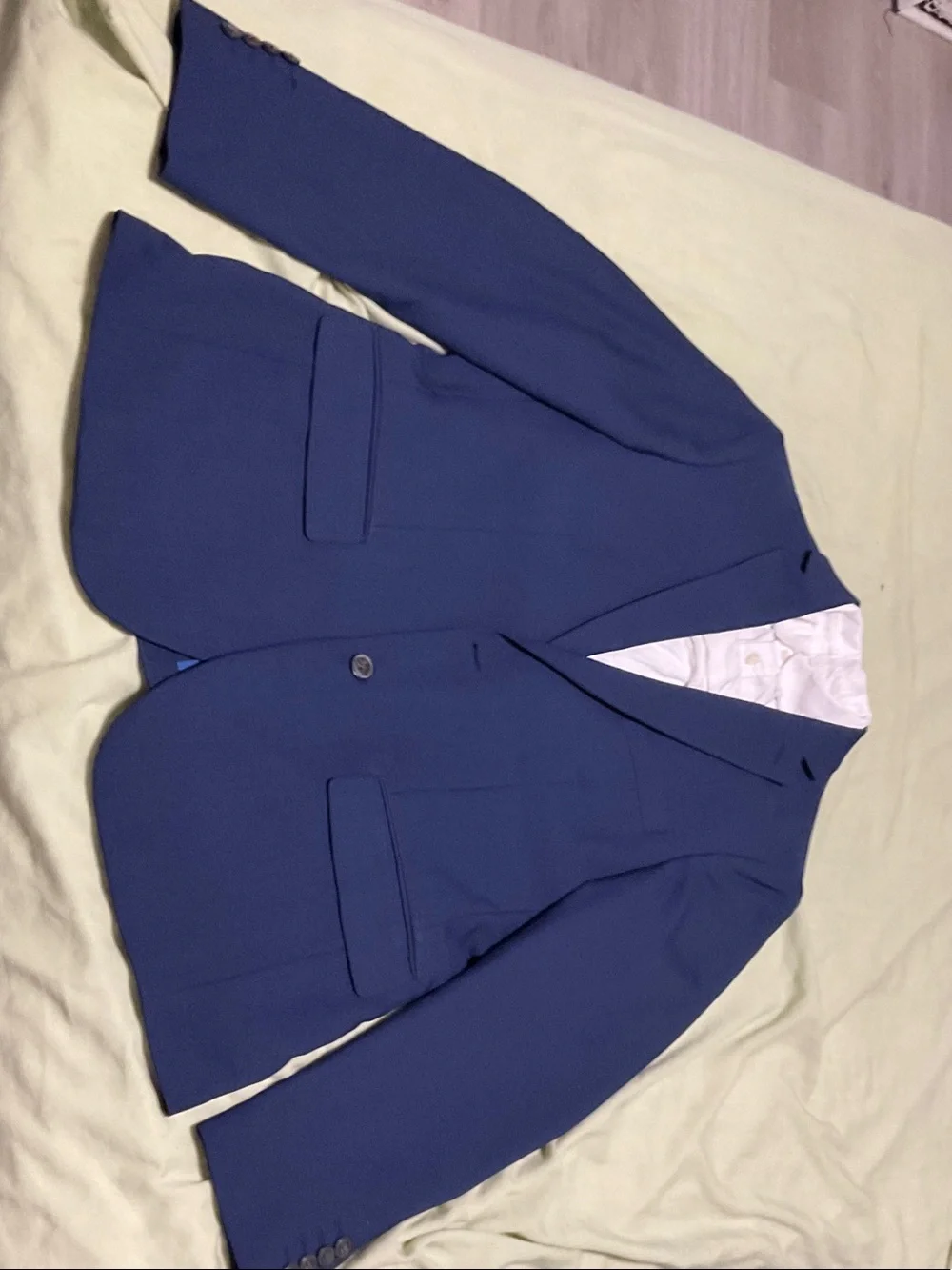 Haggar Men's Navy Blue Single-Button Suit Jacket RECOMMENDED FOR TALL SKINNY 6FT